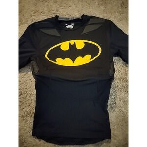 Under Armour Batman Shirt Mens Large Black HeatGear Padded Compression Football